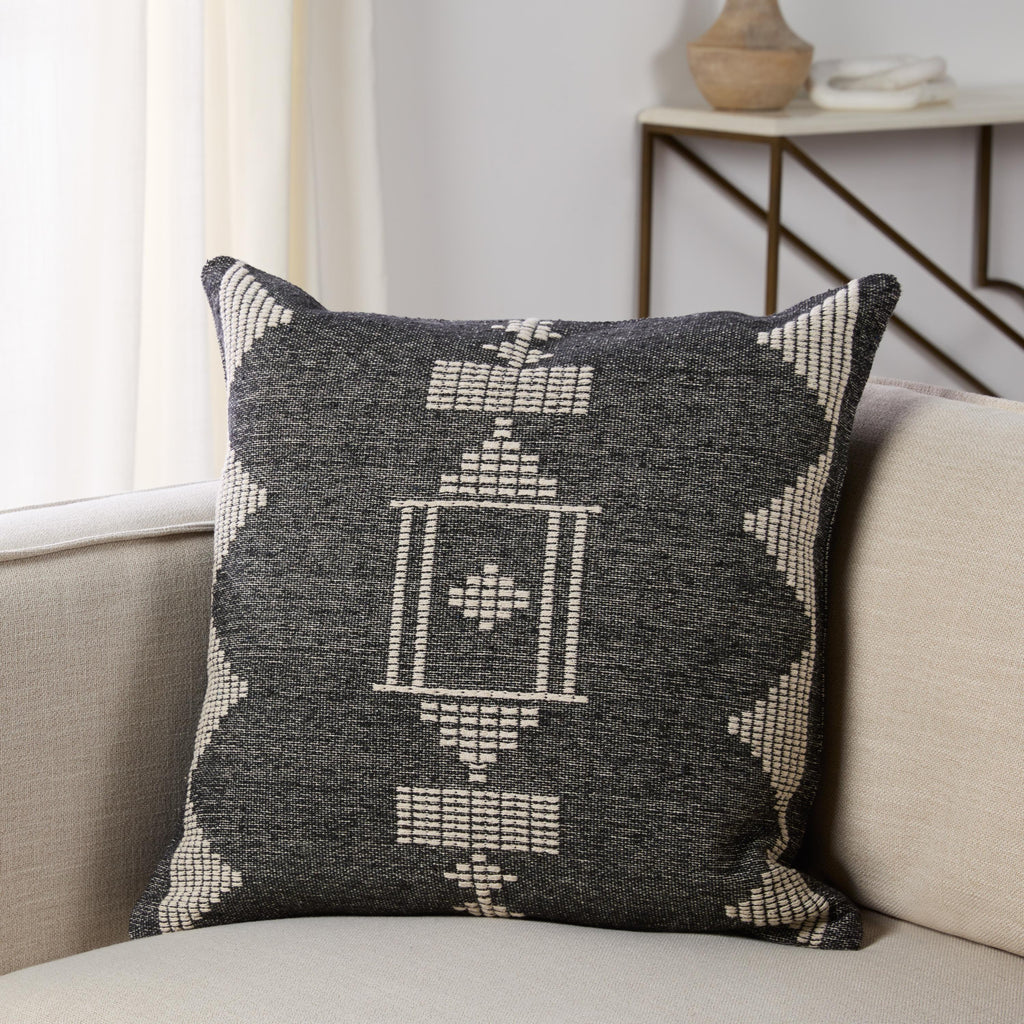 Jaipur Living Anouk Tribal Black/ Cream Pillow Cover (22" Square)