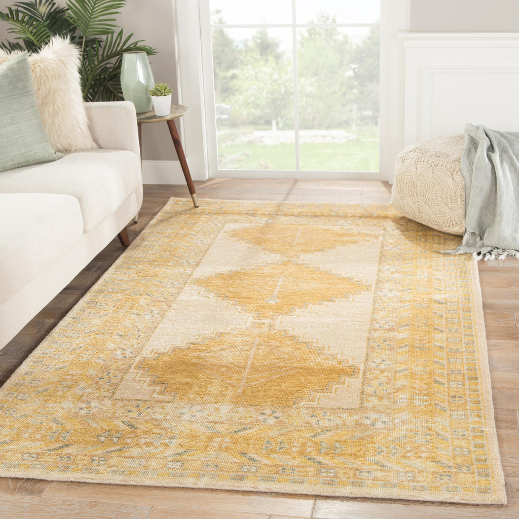 Jaipur Living Enfield Hand-Knotted Medallion Gold/ Gray Area Rug (9'X12')