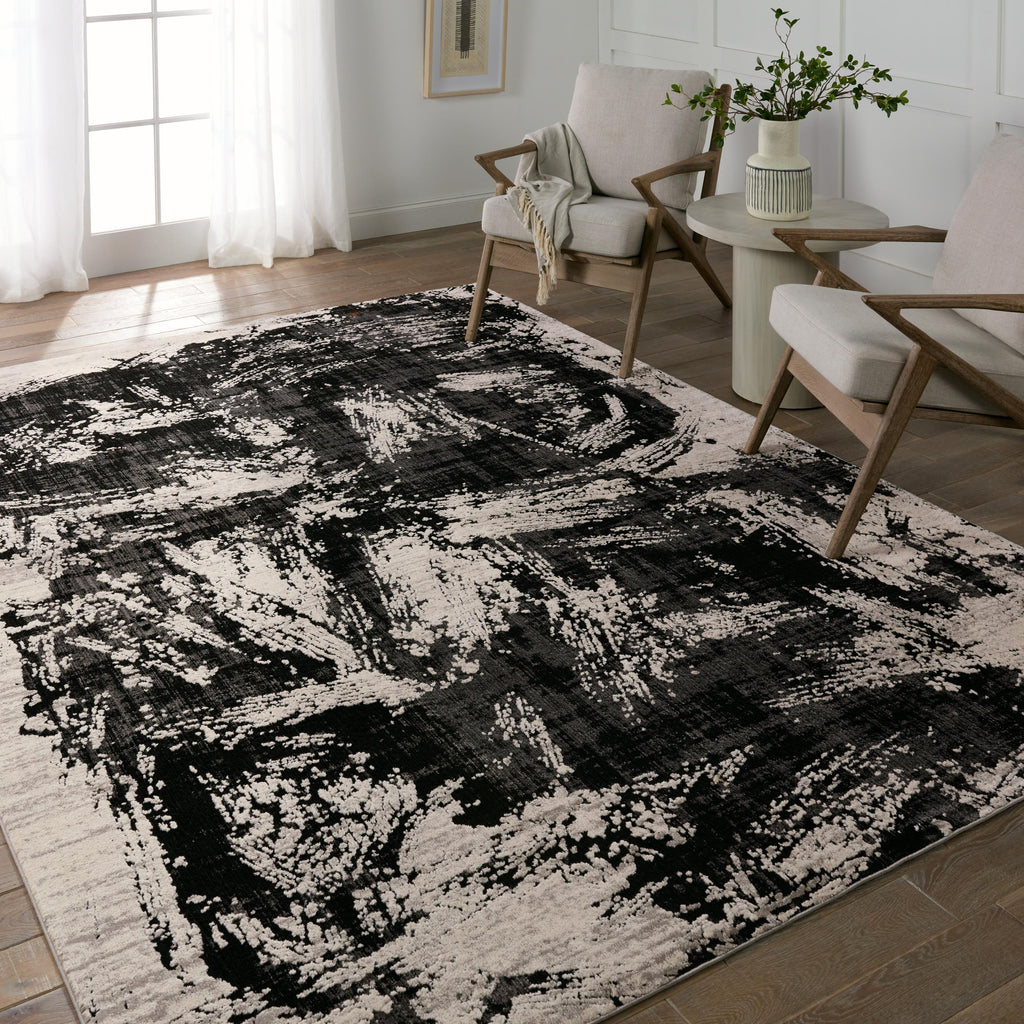 Jaipur Living Dusk Abstract Black/ Cream Area Rug (10'6"X14')