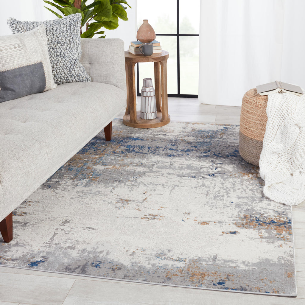 Vibe By Jaipur Living Ridley Abstract Gray/ Blue Runner Rug (3'X12')