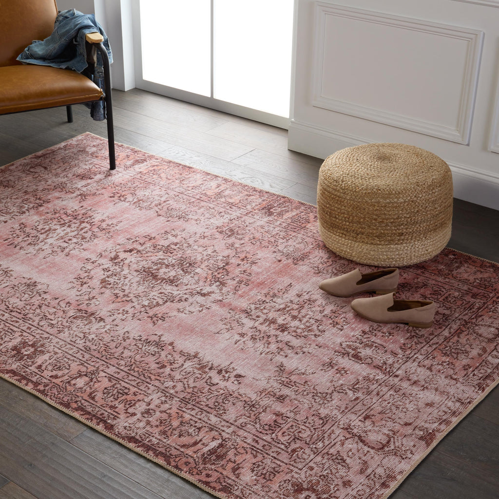 Kate Lester + Jaipur Living Berxley Medallion Rose/ Maroon Runner Rug (2'6"X10')