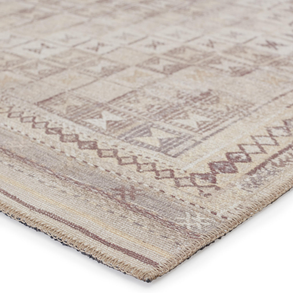 Kate Lester + Jaipur Living Davina Tribal Beige/ Burgundy Area Rug (7'6"X10')