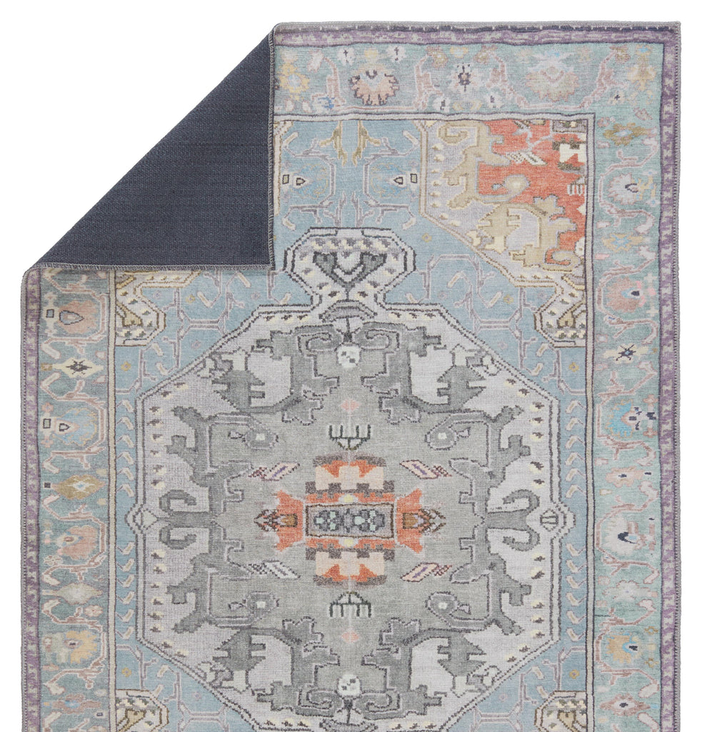 Kate Lester + Jaipur Living Zenora Medallion Sky Blue/ Silver Runner Rug (2'6"X10')