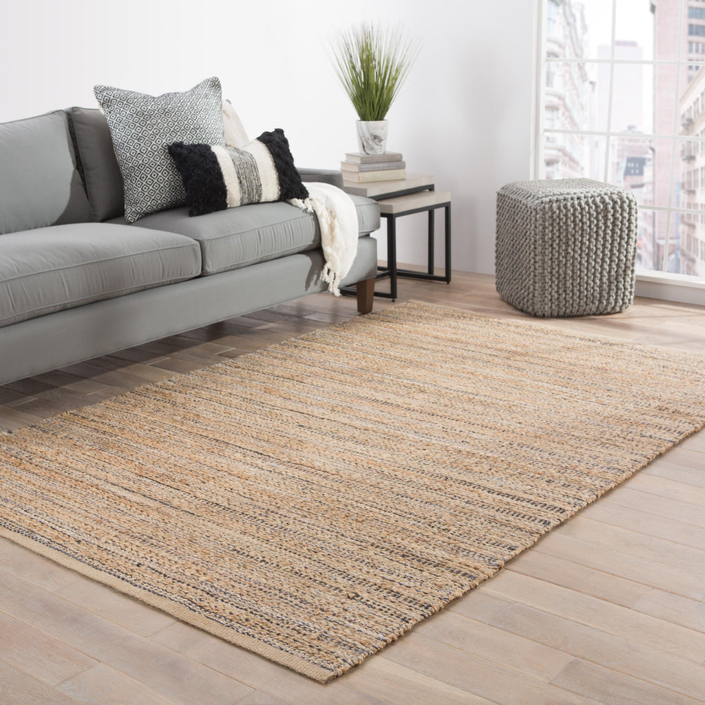 Jaipur Living Canterbury Natural Solid Tan/ Navy Area Rug (6'X9')