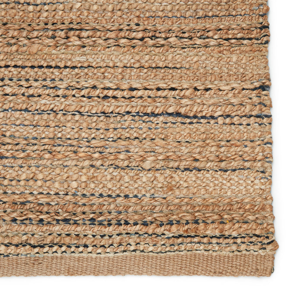 Jaipur Living Canterbury Natural Solid Tan/ Navy Runner Rug (2'6"X9')