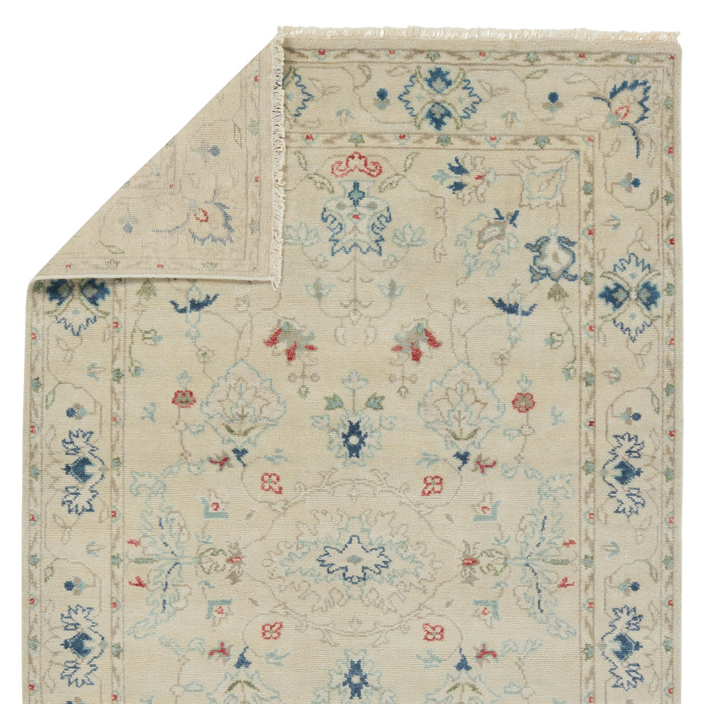 Jaipur Living Hacci Hand-Knotted Floral Cream/ Blue Area Rug (5'X8')