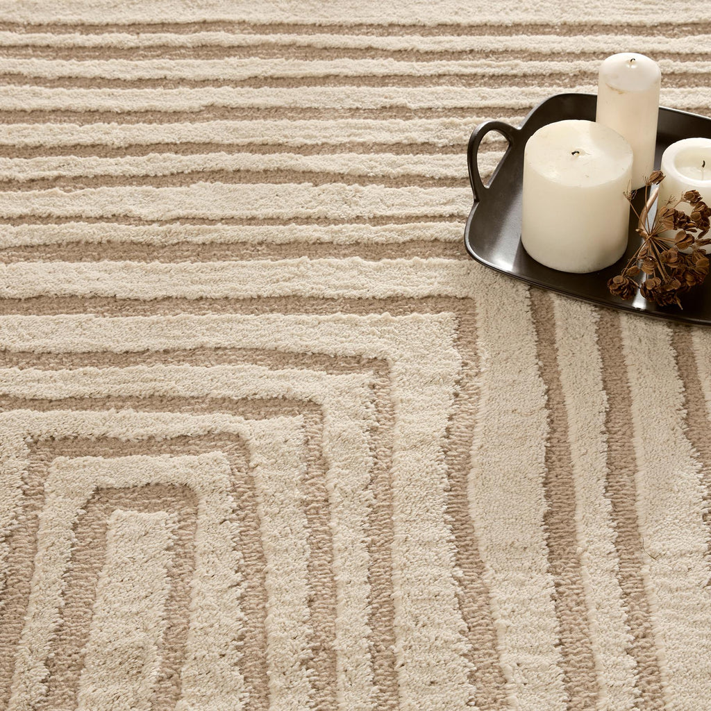 Vibe By Jaipur Living Fantana Striped Ivory/ Beige Area Rug (7'6"X10')