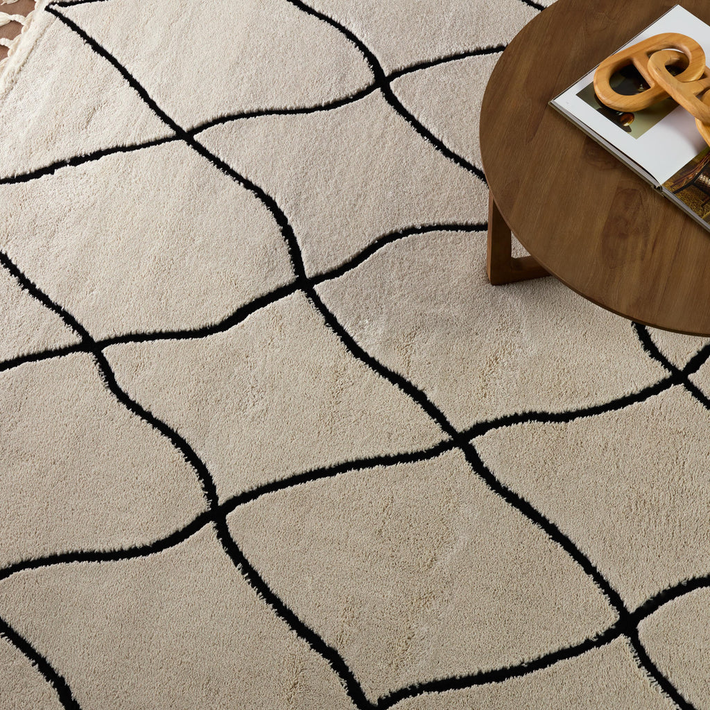 Vibe By Jaipur Living Treble Trellis Ivory/ Black Area Rug (7'6"X10')