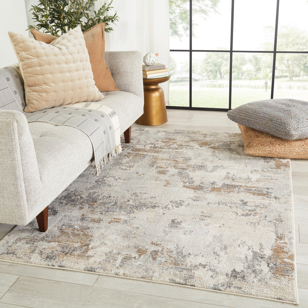 Vibe By Jaipur Living Louna Abstract Light Gray/ Gold Runner Rug (3'X10')