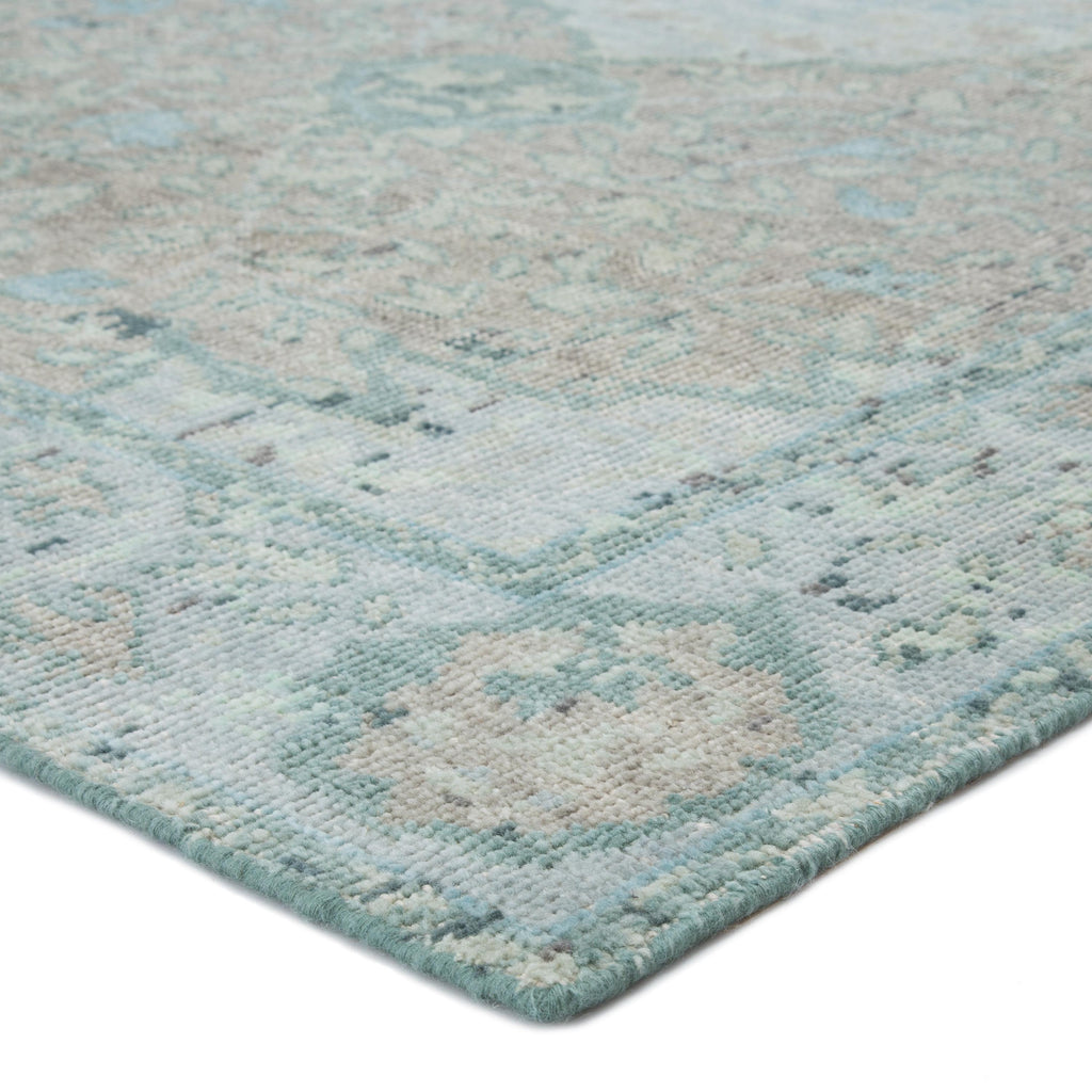 Jaipur Living Alessia Hand-Knotted Bordered Aqua/ Beige Area Rug (2'X3')