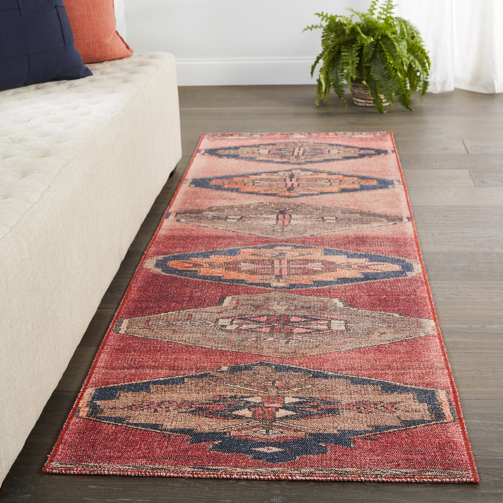 Vibe By Jaipur Living Mirta Medallion Pink/ Blue Runner Rug (2'6"X12')