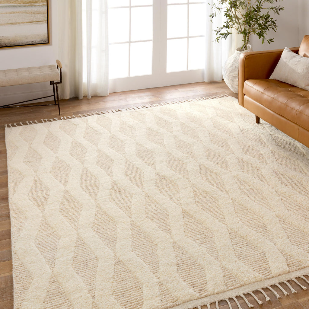 Jaipur Living Ela Hand-Knotted Trellis Cream Area Rug (8'X10')