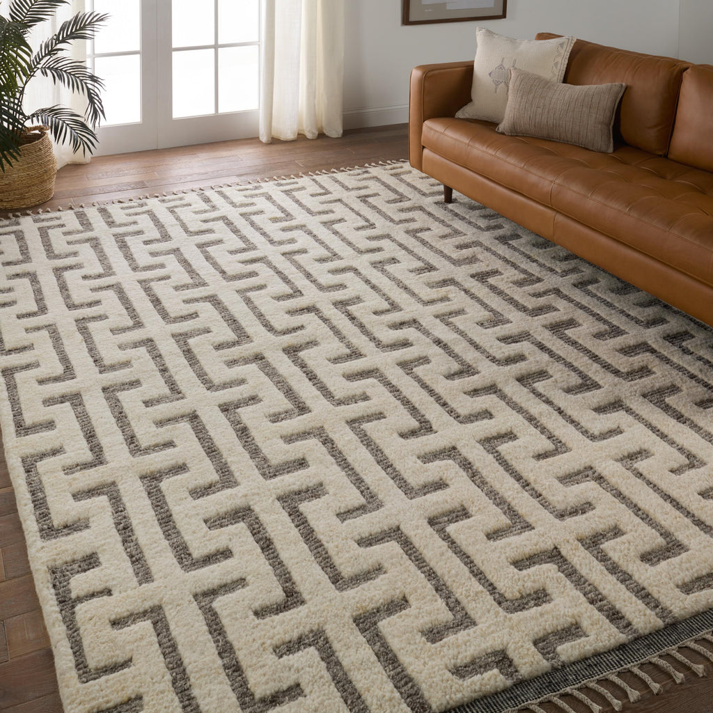 Jaipur Living Semra Hand-Knotted Geometric Cream/ Gray Area Rug (10'X14')