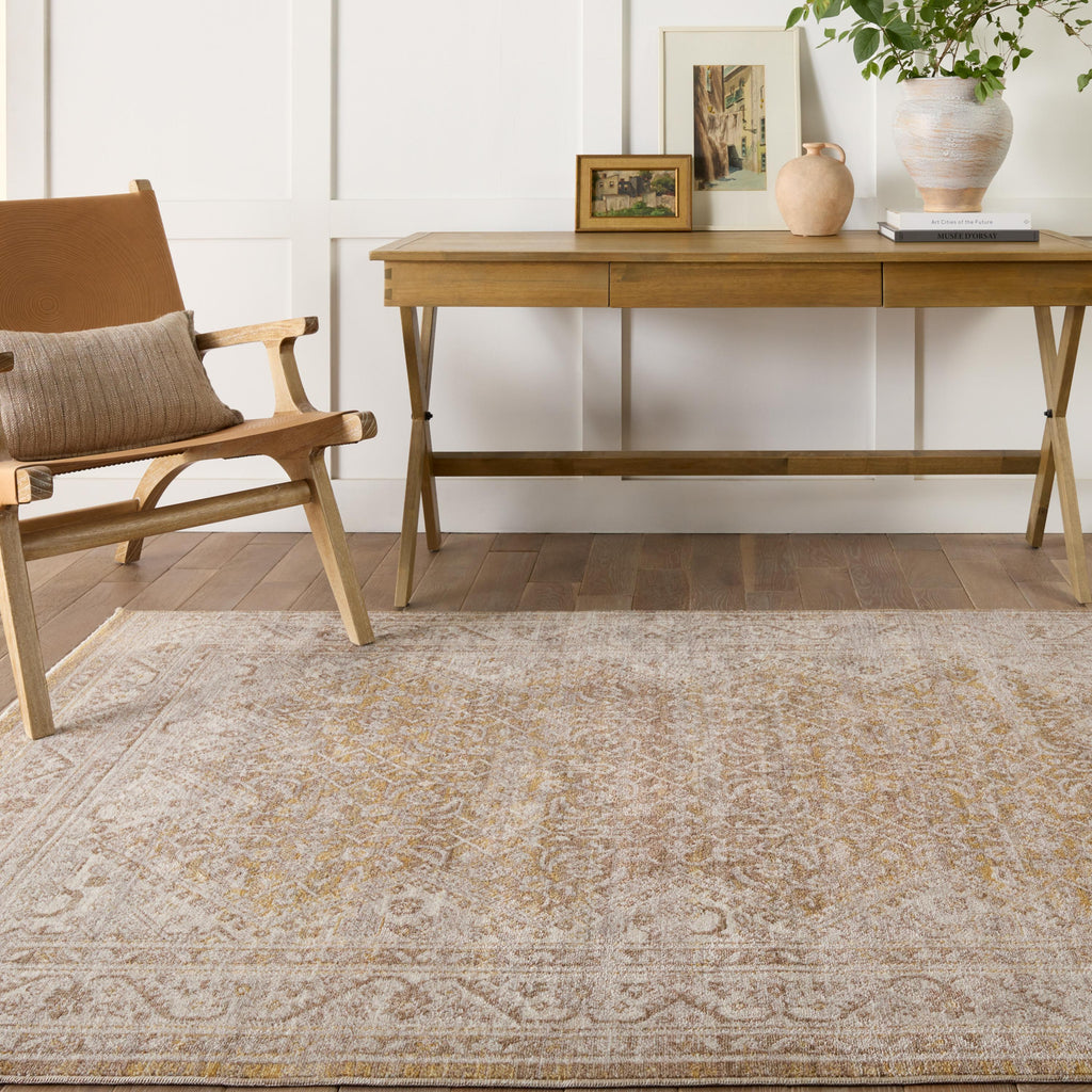 Vibe By Jaipur Living Harriet Medallion Gold/ Light Gray Area Rug (4'X5'2")