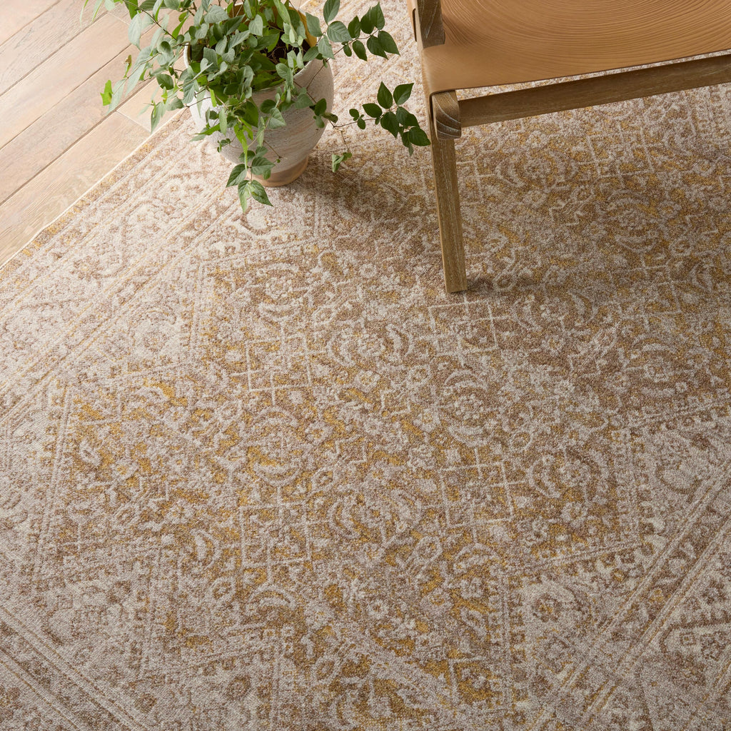 Vibe By Jaipur Living Harriet Medallion Gold/ Light Gray Area Rug (4'X5'2")