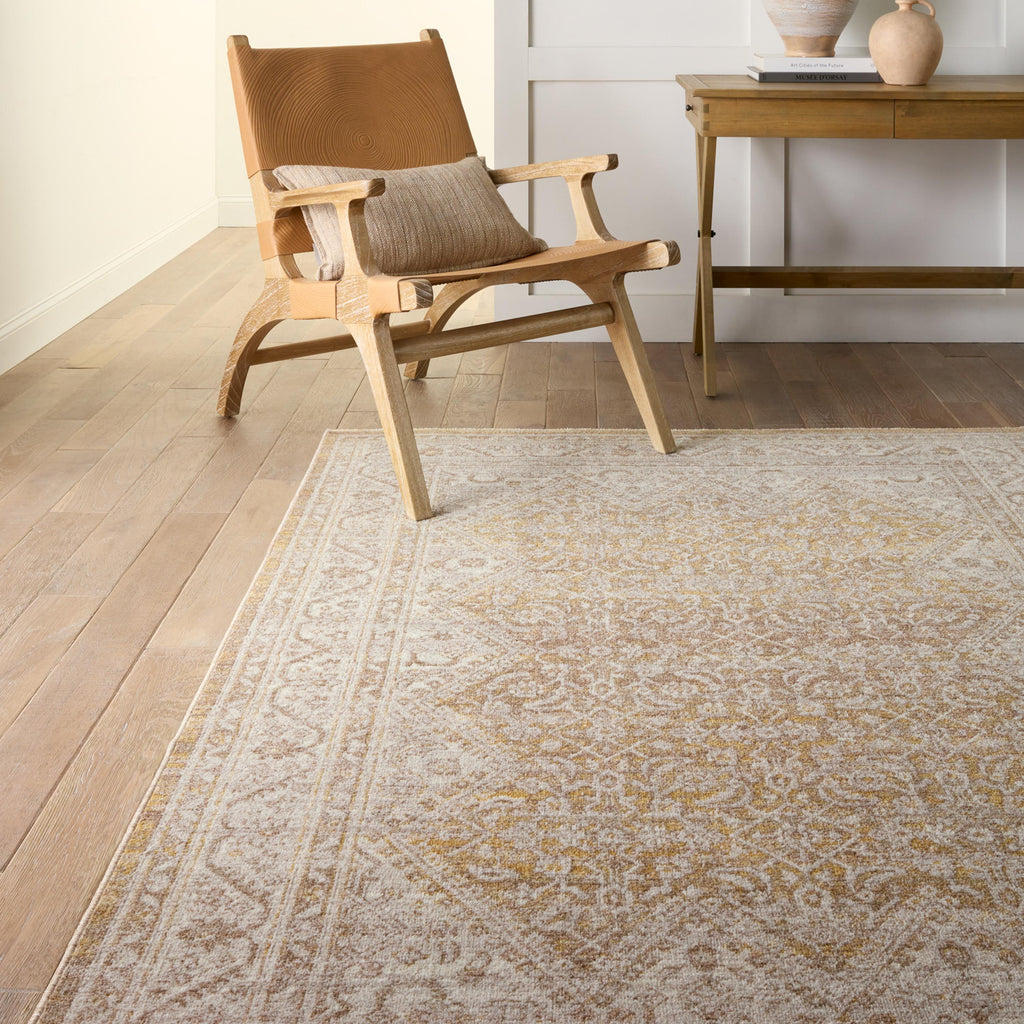 Vibe By Jaipur Living Harriet Medallion Gold/ Light Gray Area Rug (4'X5'2")