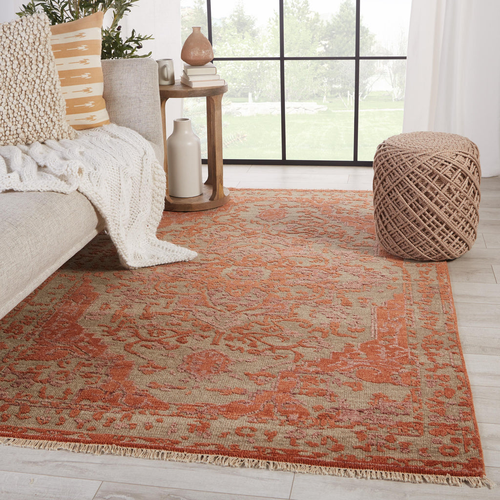 Jaipur Living Azar Hand-Knotted Medallion Rust/ Taupe Area Rug (6'X9')