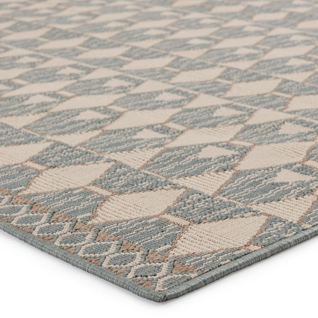 Vibe By Jaipur Living Maji Indoor/ Outdoor Geometric Sea Green/ Beige Area Rug (4'X6')