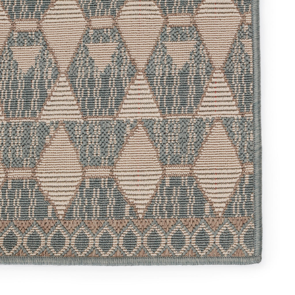 Vibe By Jaipur Living Maji Indoor/ Outdoor Geometric Sea Green/ Beige Area Rug (4'X6')