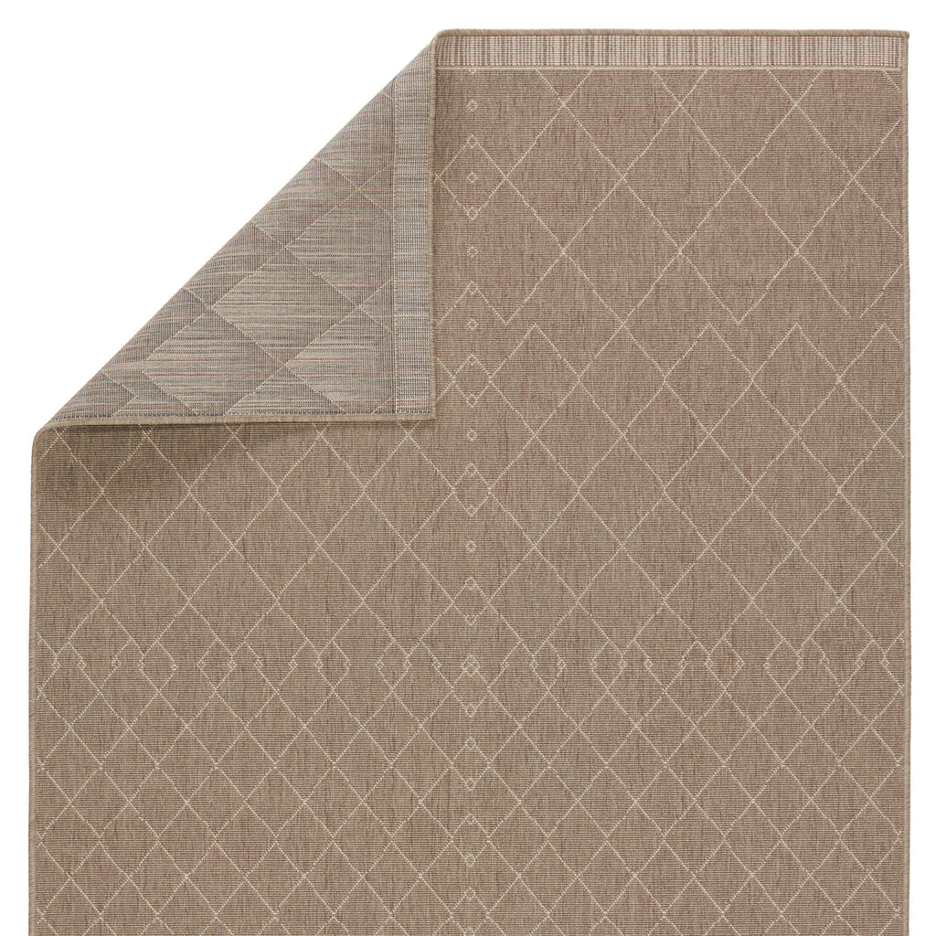 Vibe By Jaipur Living Almasi Indoor/ Outdoor Trellis Dark Taupe/ Beige Runner Rug (2'6"X8')