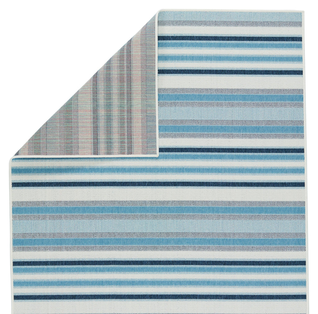 Vibe By Jaipur Living Lloria Indoor/ Outdoor Striped Blue/ Cream Runner Rug (2'6"X8')