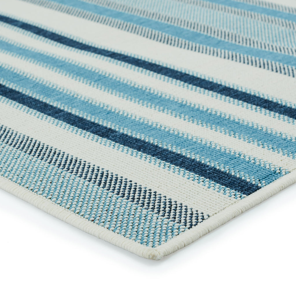 Vibe By Jaipur Living Lloria Indoor/ Outdoor Striped Blue/ Cream Area Rug (2'X3')