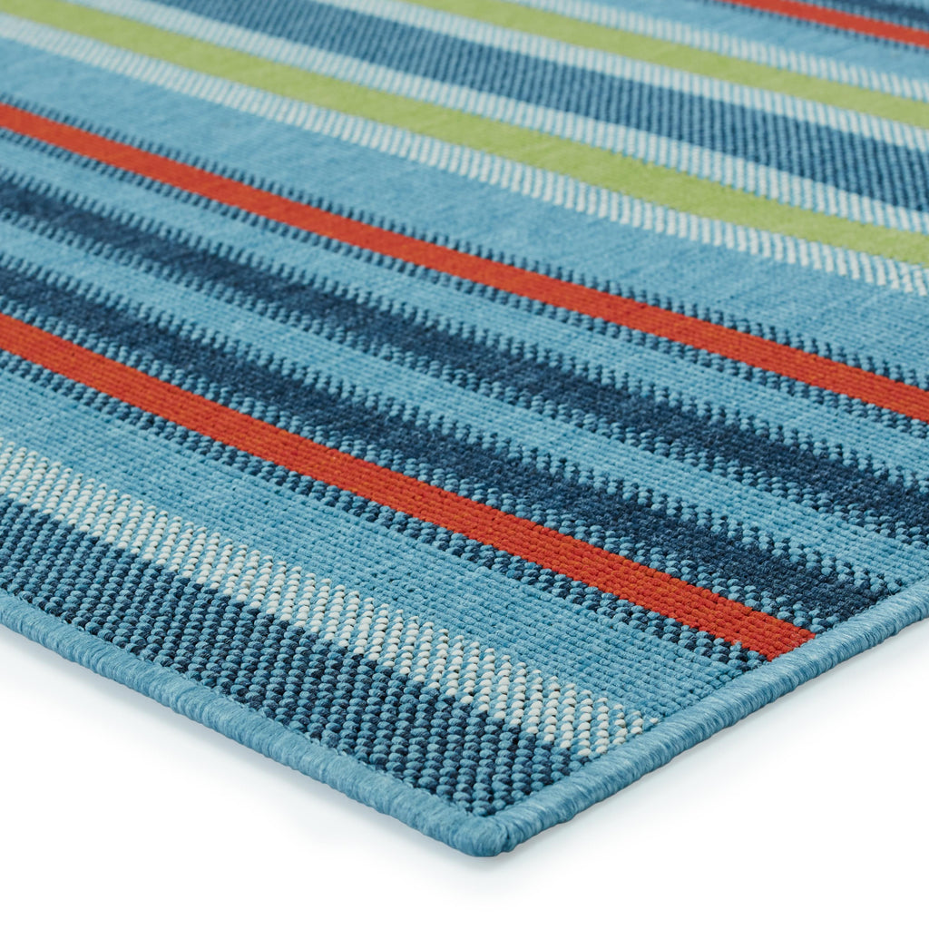 Vibe By Jaipur Living Lloria Indoor/ Outdoor Striped Blue/ Orange Runner Rug (2'6"X8')