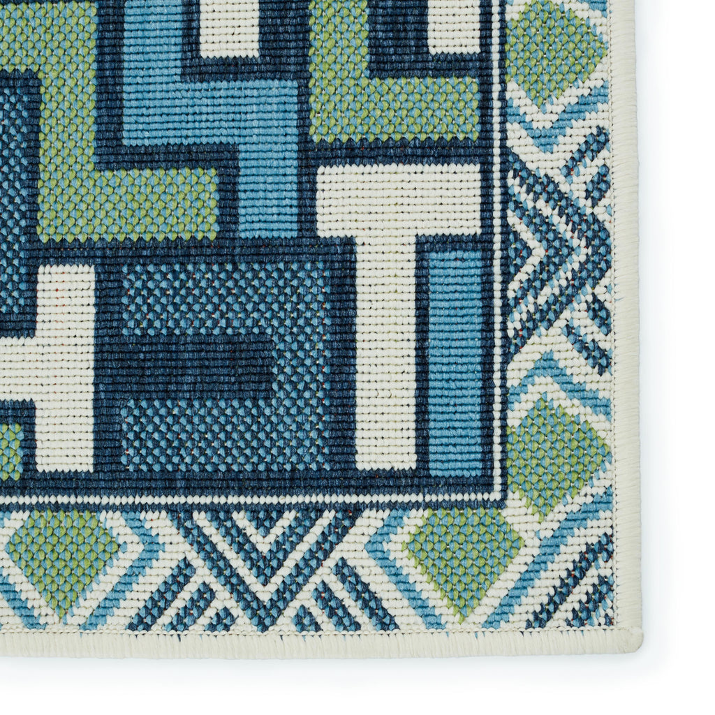 Vibe By Jaipur Living Arpino Indoor/ Outdoor Geometric Blue/ Green Area Rug (2'X3')