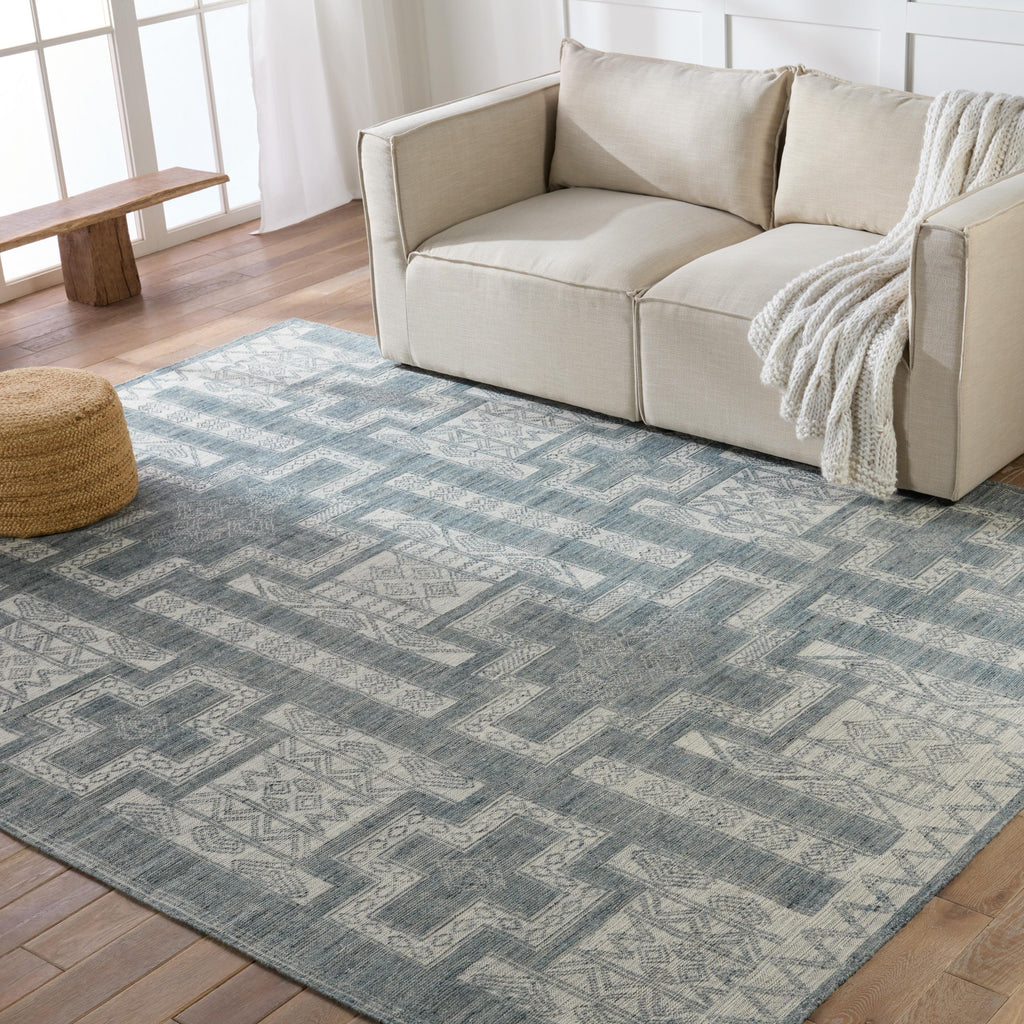 Jaipur Living Cirus Hand-Knotted Geometric Blue/ Ivory Area Rug (10'X14')