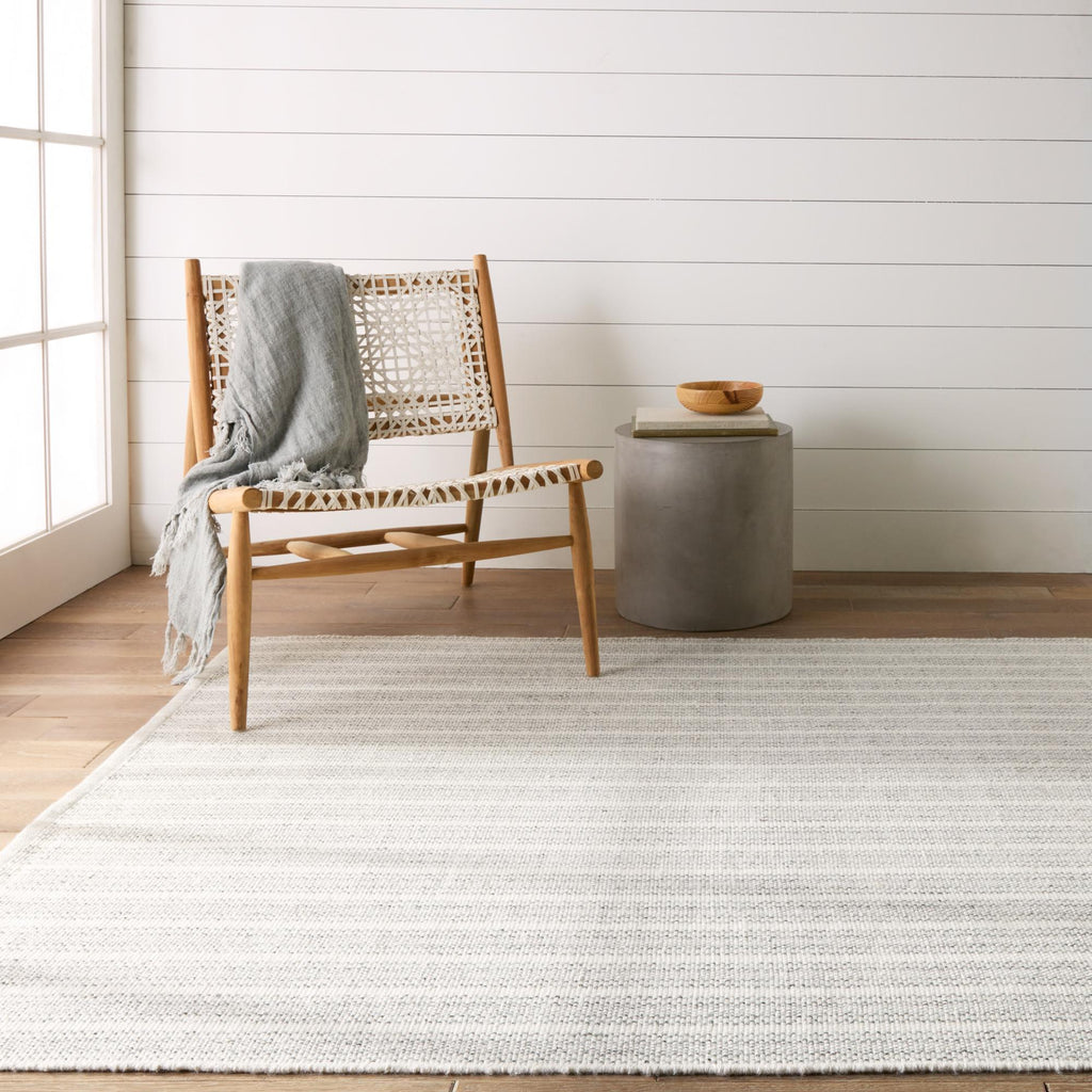 Jaipur Living Elis Indoor/ Outdoor Striped Light Gray/ Ivory Area Rug (4'X6')