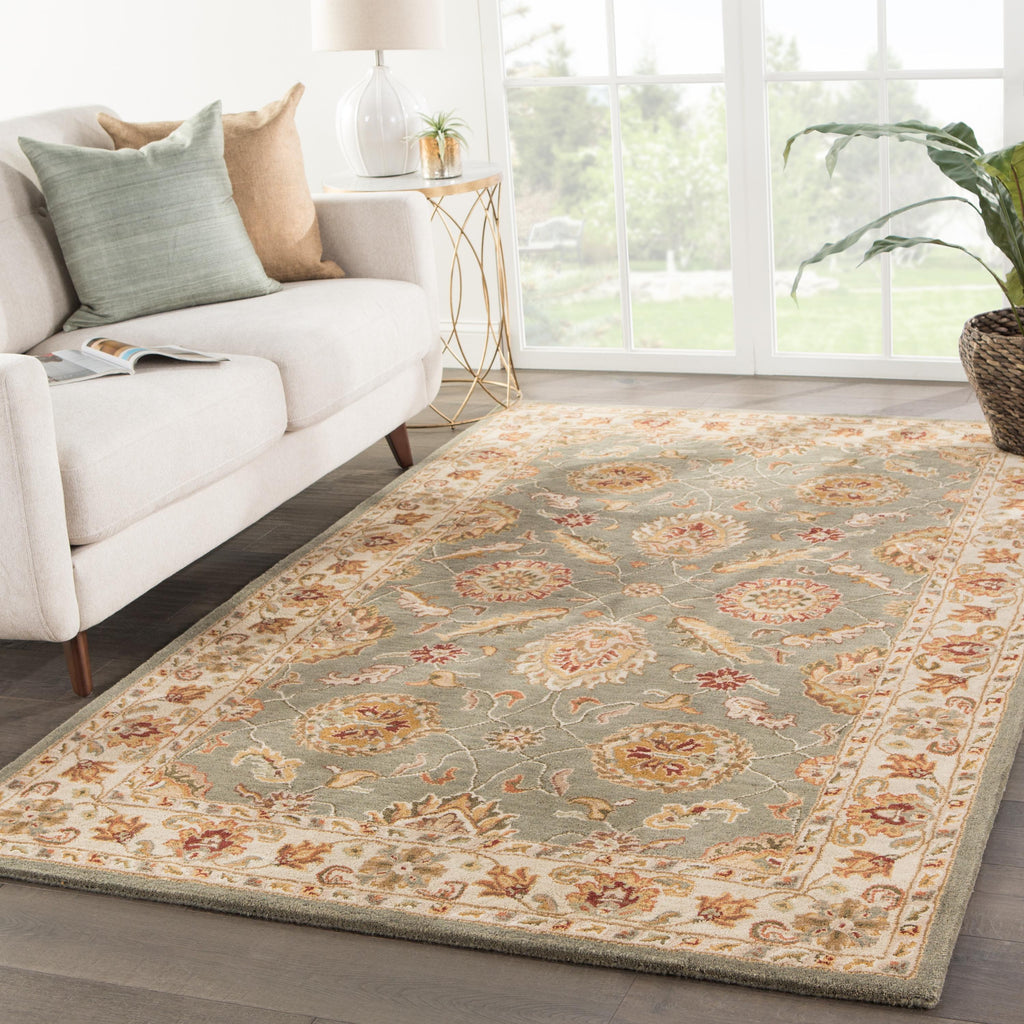 Jaipur Living Callisto Handmade Floral Green/ Beige Area Rug (5'X8')