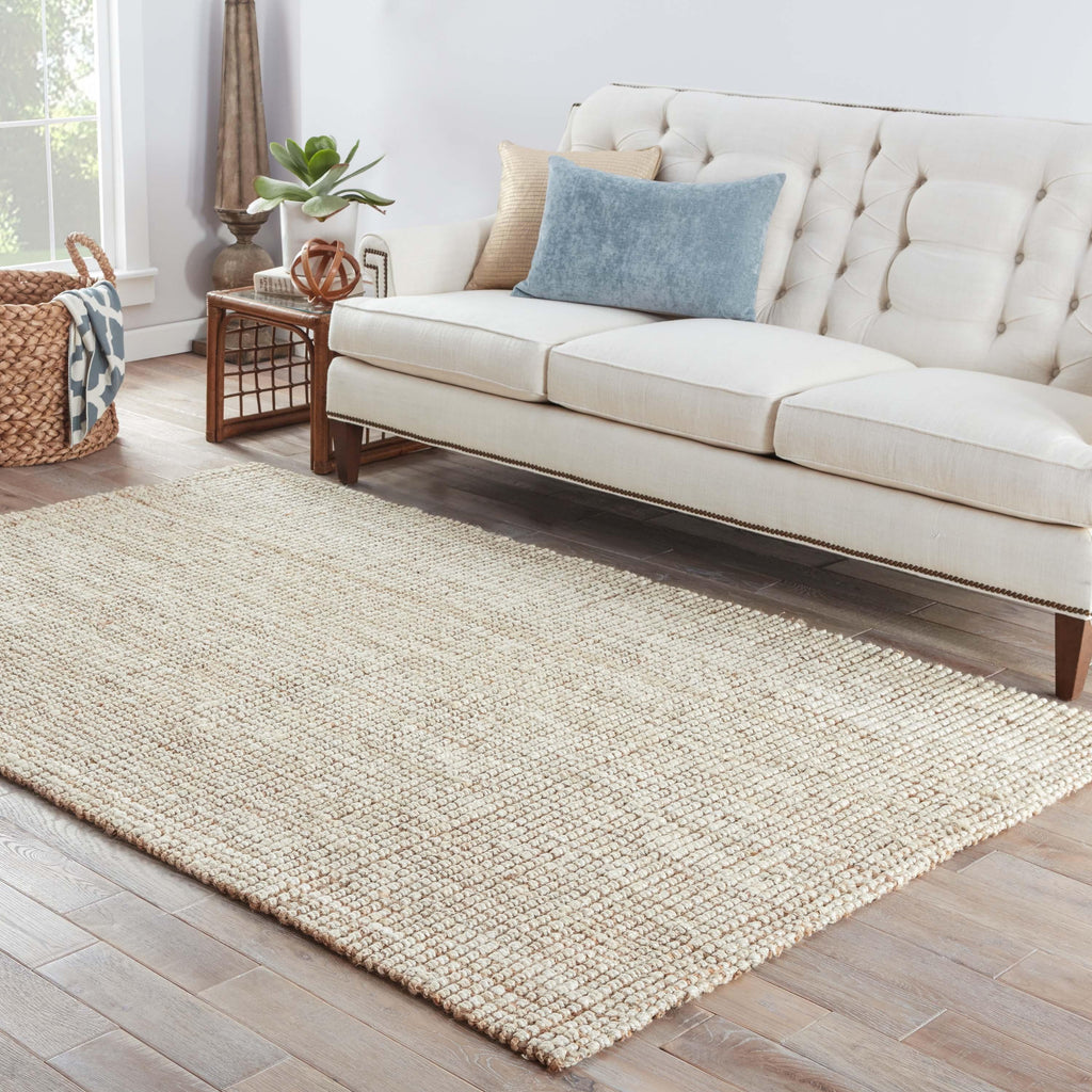 Jaipur Living Mayen Natural Solid White/ Tan Area Rug (4'X6')