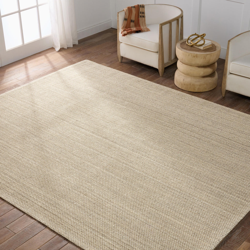 Jaipur Living Naples Natural Solid White/ Taupe Area Rug (8'X10')