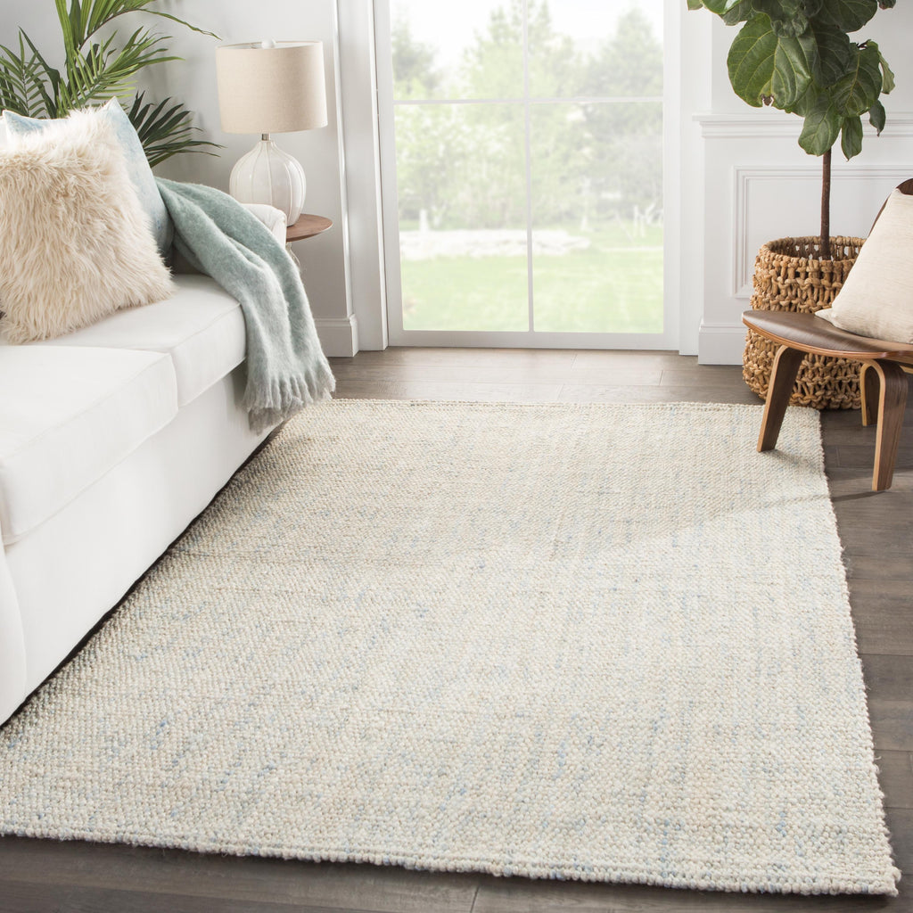 Jaipur Living Bluffton Natural Solid Ivory/ Blue Area Rug (2'X3')