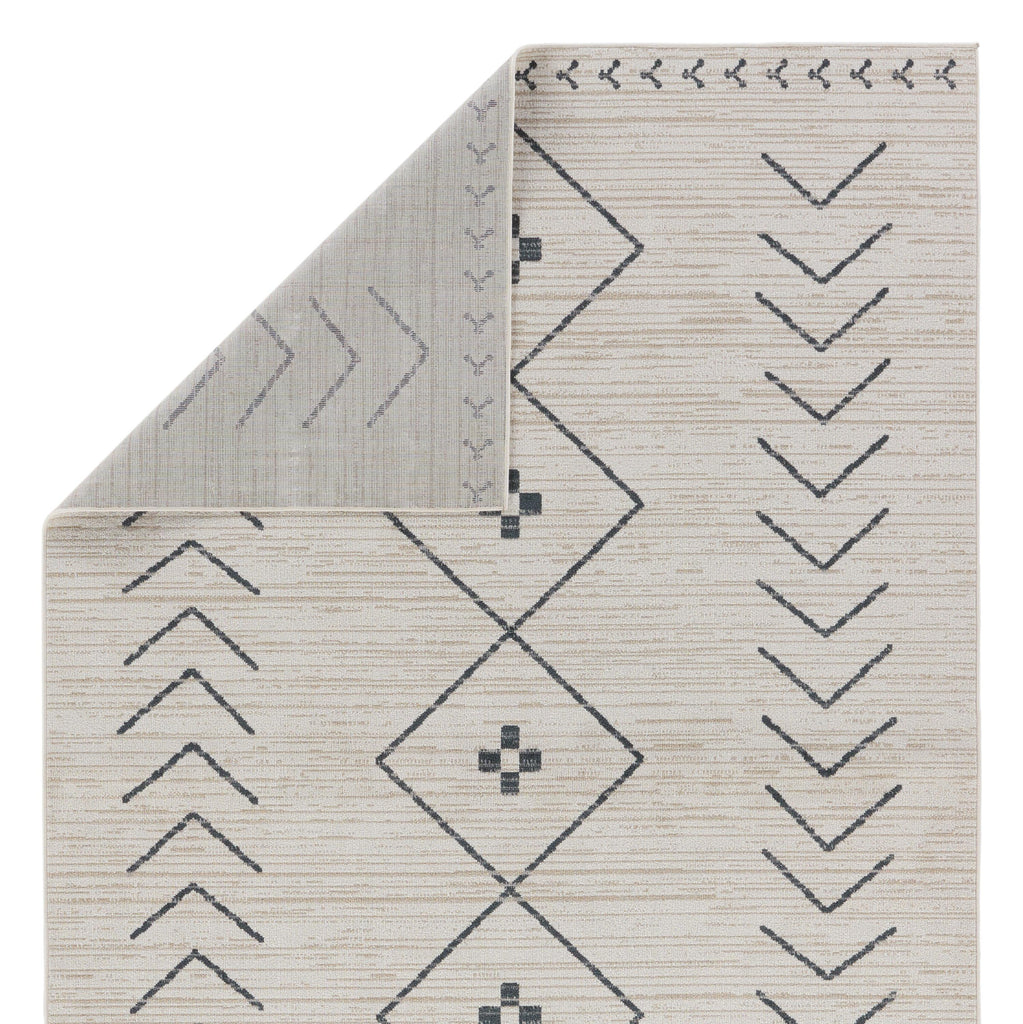 Vibe By Jaipur Living Taos Tribal Cream/ Dark Slate Area Rug (5'3"X8')