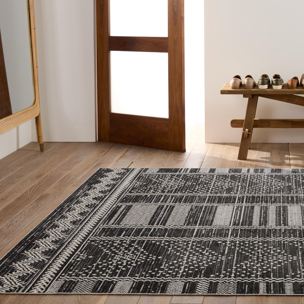 Vibe By Jaipur Living Mateo Tribal Black/ Light Gray Area Rug (5'3"X8')