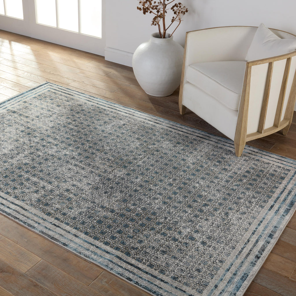 Vibe By Jaipur Living Allora Trellis Light Gray/ Blue Area Rug (5'3"X8')