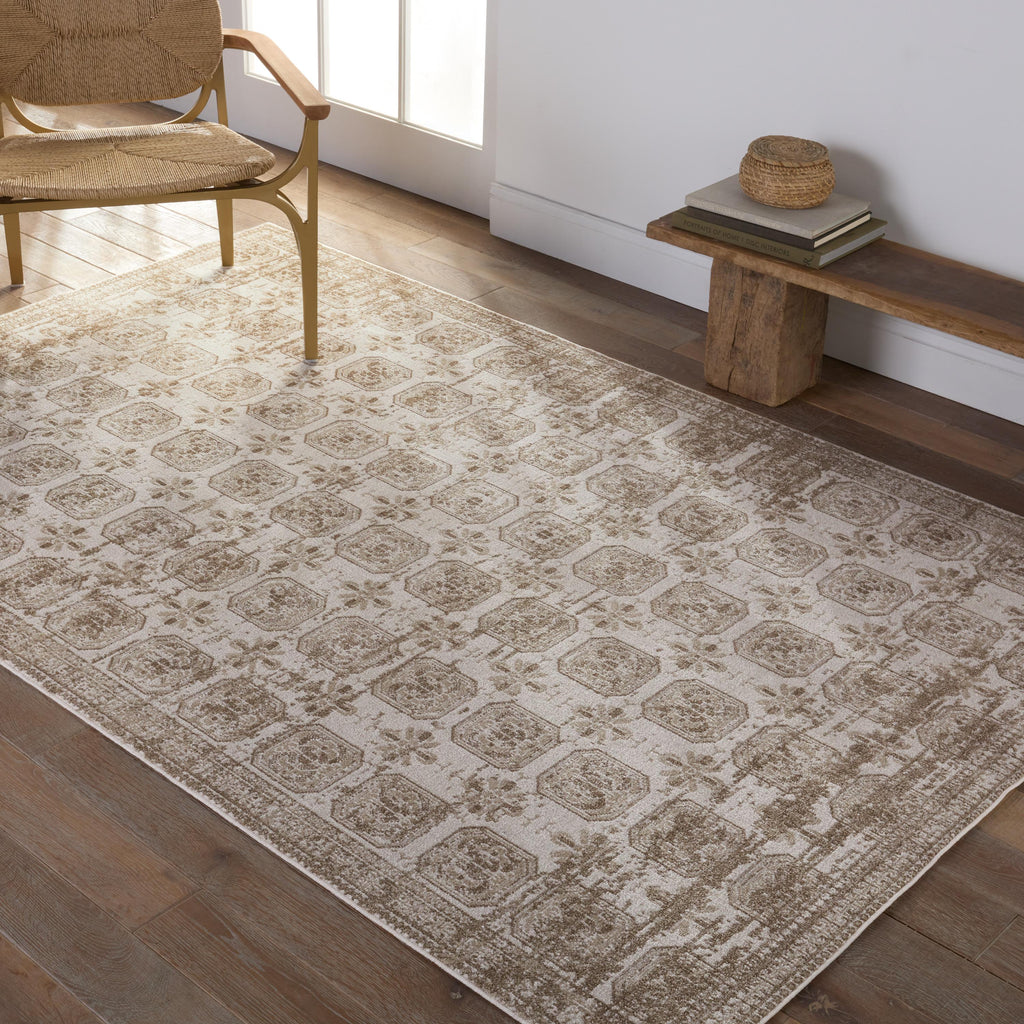 Vibe By Jaipur Living Milea Trellis Tan/ Cream Runner Rug (2'8"X10')