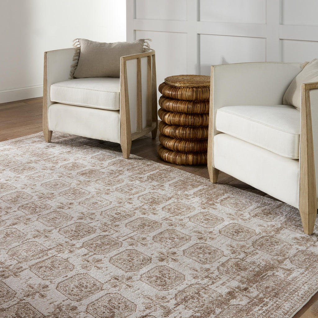 Vibe By Jaipur Living Milea Trellis Tan/ Cream Runner Rug (2'8"X10')