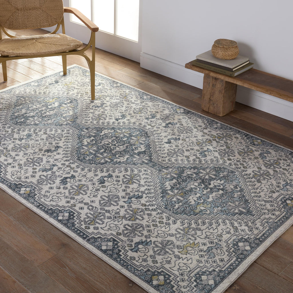 Vibe By Jaipur Living Yucca Medallion Cream/ Blue Area Rug (5'3"X8')