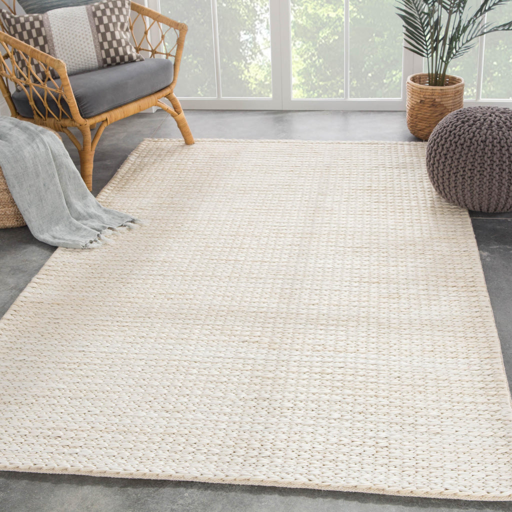 Jaipur Living Calista Natural Solid White Area Rug (8'X10')