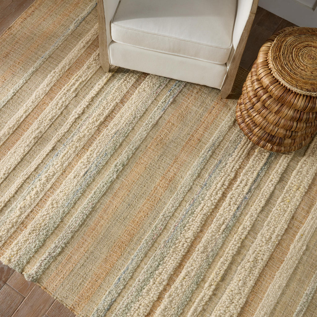 Jaipur Living Eirene Natural Striped Beige/ Blue Area Rug (2'X3')