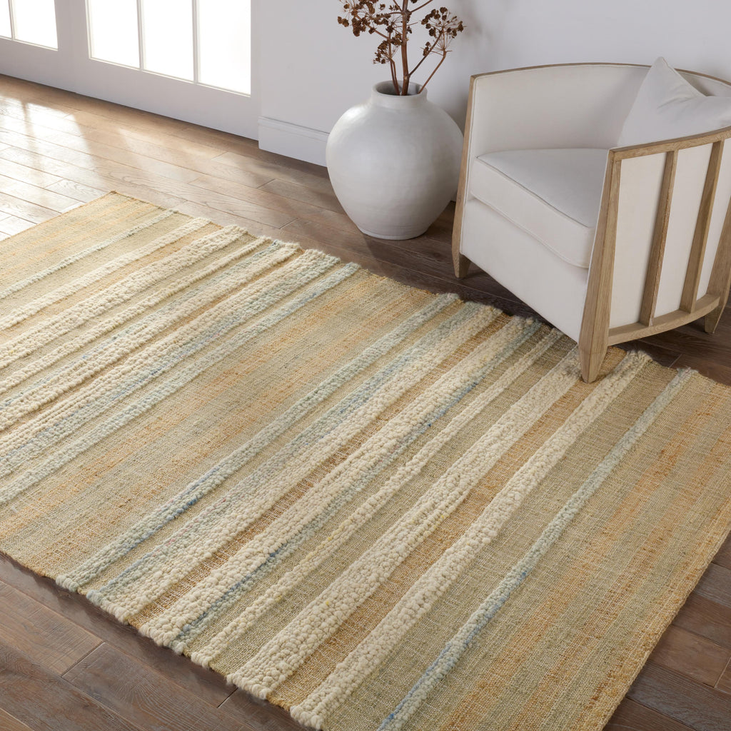 Jaipur Living Eirene Natural Striped Beige/ Blue Runner Rug (2'6"X9')