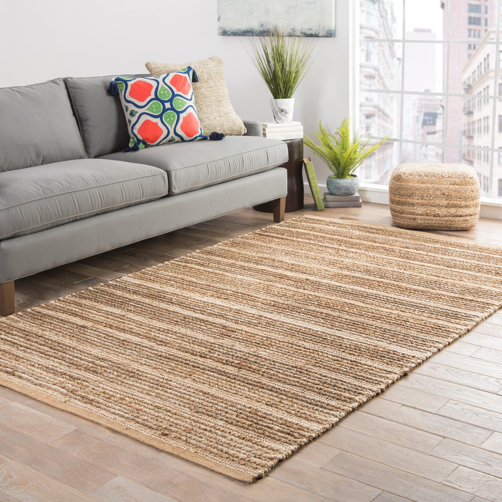 Jaipur Living Clifton Natural Solid Tan/ White Area Rug (2'6"X4')