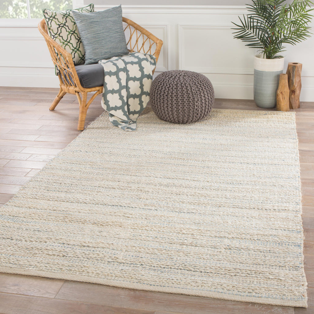 Jaipur Living Canterbury Natural Striped White/ Blue Runner Rug (2'6"X9')