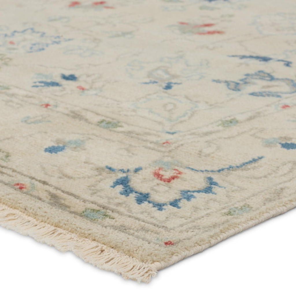 Jaipur Living Hacci Hand-Knotted Floral Cream/ Blue Area Rug (10'X14')