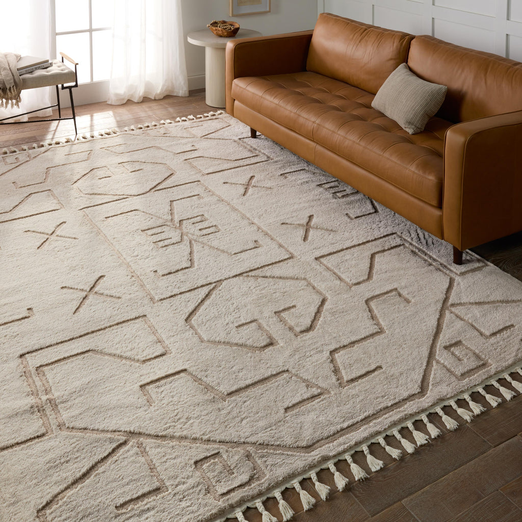 Vibe By Jaipur Living Cree Geometric Ivory/ Beige Runner Rug (2'5"X10')