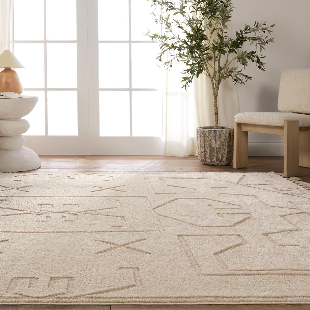 Vibe By Jaipur Living Cree Geometric Ivory/ Beige Area Rug (6'3"X9'6")