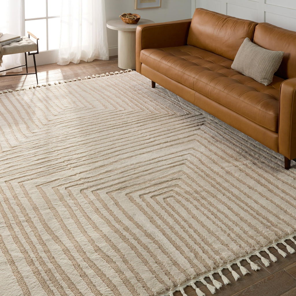 Vibe By Jaipur Living Fantana Striped Ivory/ Beige Area Rug (6'3"X9'6")