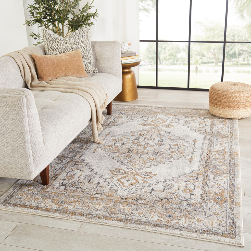 Vibe By Jaipur Living Lisette Medallion Gray/ Gold Area Rug (7'10"X10')